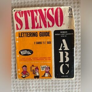 Vintage Stenso Lettering Guide with Roman Letters
